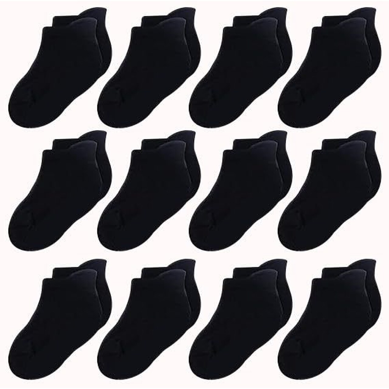 CozyWay Ankle Cotton Baby Socks - 12 Pack Stretch Baby Socks 6-12 Months For All Day Comfort, Infant Socks, Black, 6-12 Months, Unisex